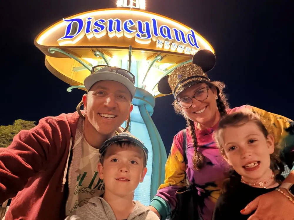 Travis Saling and his family at Disneyland